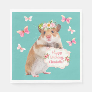 Guardanapo De Papel Aniversário de Pequeno Rato/Hamster Personalizado