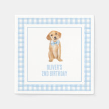 Aniversário de plaid preppy de cachorrinho