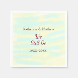 Guardanapo De Papel Aniversário de renovação de Vow do greenpastel ama