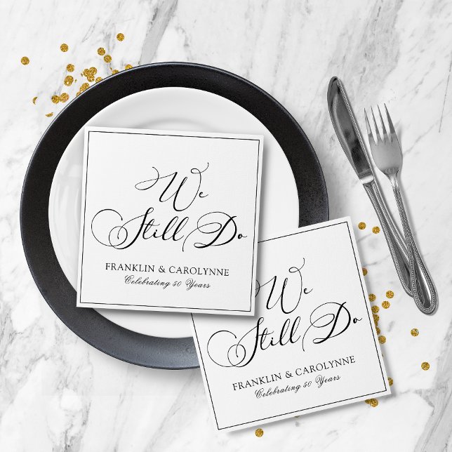 Guardanapo De Papel Aniversário de Renovação de Vow Elegante (Elegant Vow Renewal Anniversary Napkins)