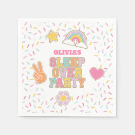 Guardanapo De Papel Aniversário de Sleepover Preppy Patch