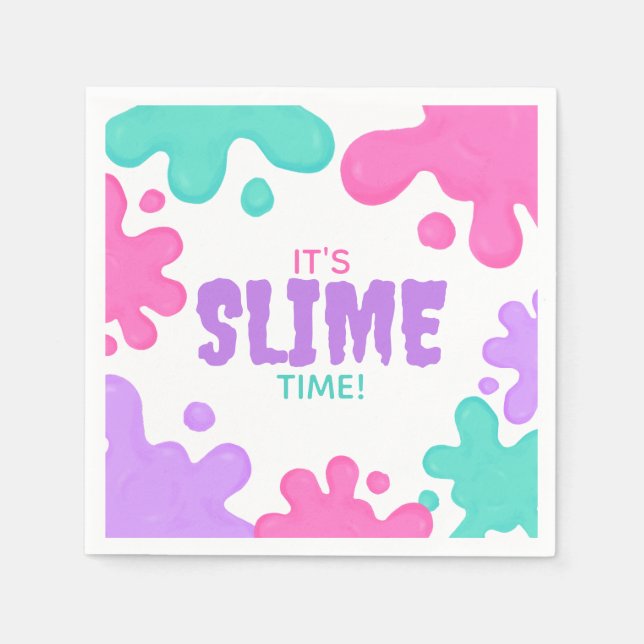 Guardanapo De Papel Aniversário de Slime (Frente)