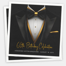 Aniversário de Smoking Preto Dourado Masculino