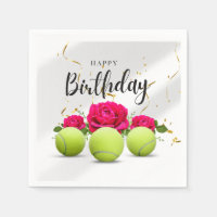 Aniversário de tênis com flores para Jogador