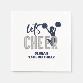 Guardanapo De Papel Aniversário de Torcida Silver e Navy Cheer