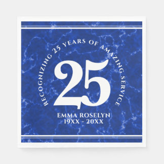 Guardanapo De Papel Aniversário de Trabalho do Elegante Blue Marble 25