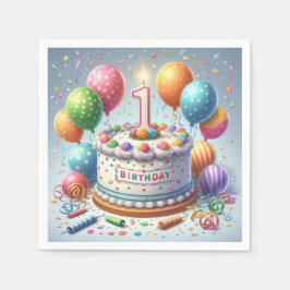 Guardanapo De Papel aniversário de um ano