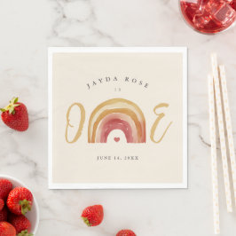 Guardanapo De Papel Aniversário de Um Boho Arco-íris