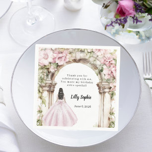Guardanapo De Papel Aniversário de vestidos cor-de-rosa