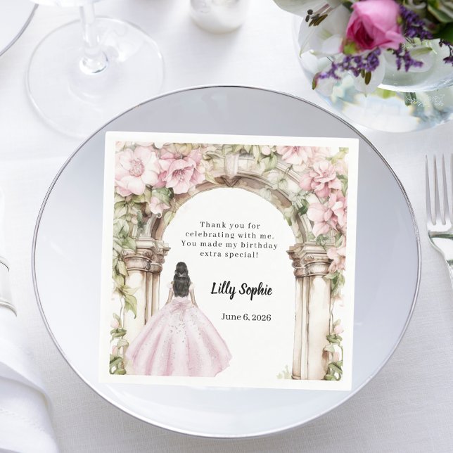 Guardanapo De Papel Aniversário de vestidos cor-de-rosa (Criador carregado)
