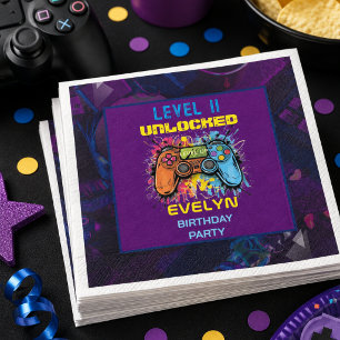 Guardanapo De Papel Aniversário de Video Game Game On Level Up