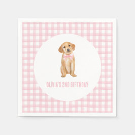 Guardanapo De Papel Aniversário de xadrez rosa pré-papoila