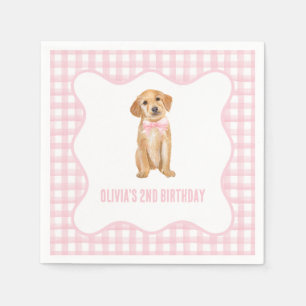 Guardanapo De Papel Aniversário de xadrez rosa pré-papoila