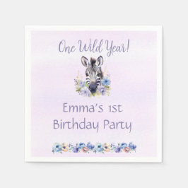 Guardanapo De Papel Aniversário de Zebra Floral Puro