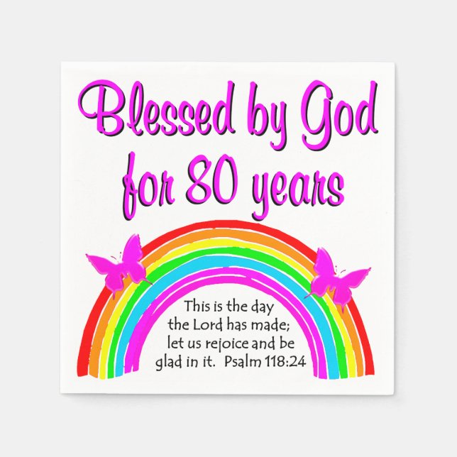 GUARDANAPO DE PAPEL ANIVERSÁRIO DO 80 CRISTÃO (Frente)