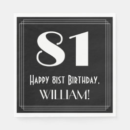 Guardanapo De Papel Aniversário do 81rua ~ Arte Deco Inspirou "81", No