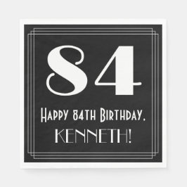 Guardanapo De Papel Aniversário do 84º aniversário ~ Arte Deco Inspiro