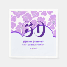 Guardanapo De Papel Aniversário do abstrato Retro Camomila Púrpura