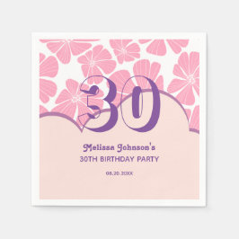 Guardanapo De Papel Aniversário do abstrato Retro Carnação Pink