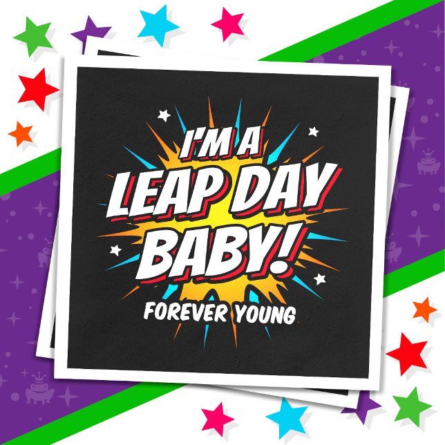 Guardanapo De Papel Aniversário do Ano Leap Aniversário do Dia do Salt (Criador carregado)