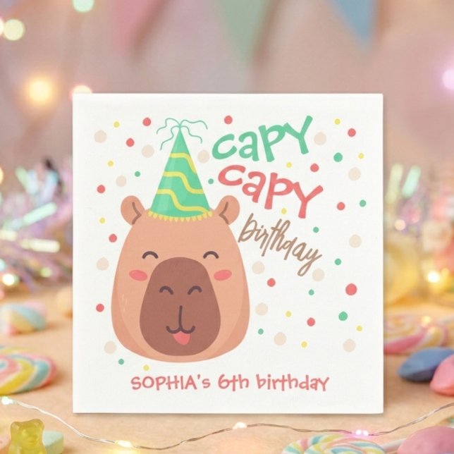 Guardanapo De Papel Aniversário do capivara Capy capy (Criador carregado)
