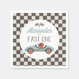 Guardanapo De Papel Aniversário do Carro Race Azul Rápido