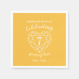 Guardanapo De Papel Aniversário do casamento da safira amarela, 7 anos