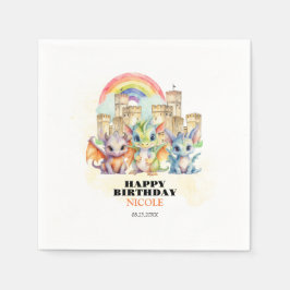 Guardanapo De Papel Aniversário do Castelo de Arco-Íris Magnético dos