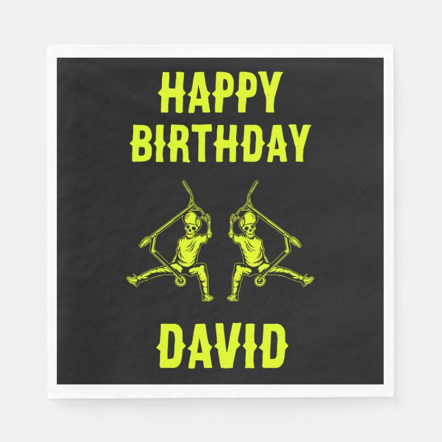 Guardanapo De Papel Aniversário do Cavaleiro do Patinete Trick (Frente)