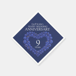 Guardanapo De Papel Aniversário do coração de Blue Lapis Lazuli