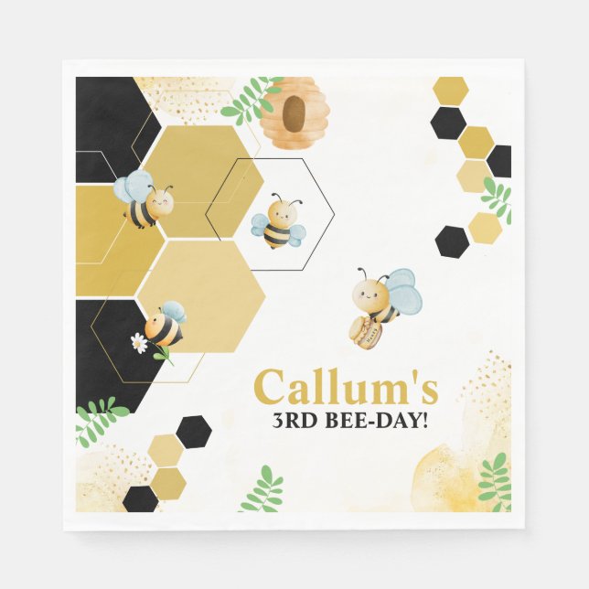 Guardanapo De Papel Aniversário do Dia da Abelha (Frente)