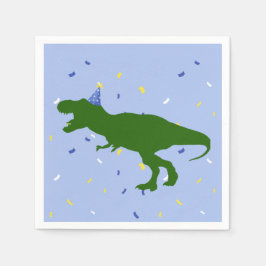 Guardanapo De Papel Aniversário do Dinossauro Azul da Criança "Anivers