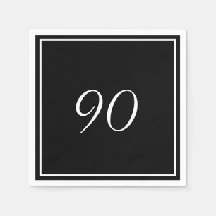 Guardanapo De Papel Aniversário do Elegante Branco Negro