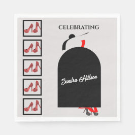 Guardanapo De Papel Aniversário do Fashionista legal Calçados Negros V