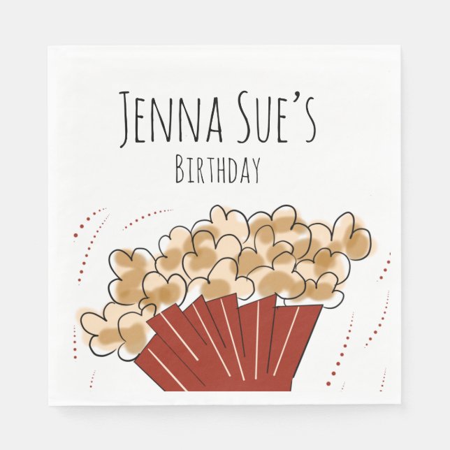 Guardanapo De Papel Aniversário do Filme de Pipoca (Frente)