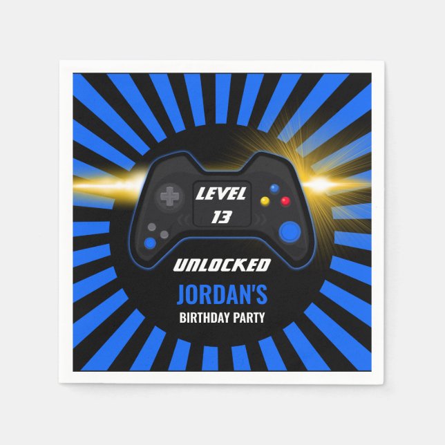 Guardanapo De Papel Aniversário do Jogo Azul Napkins (Frente)