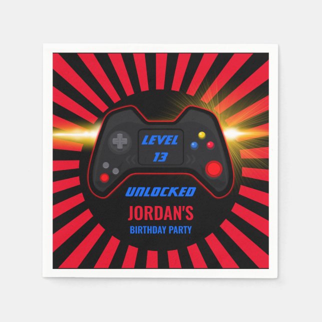 Guardanapo De Papel Aniversário do jogo de vídeo (Frente)