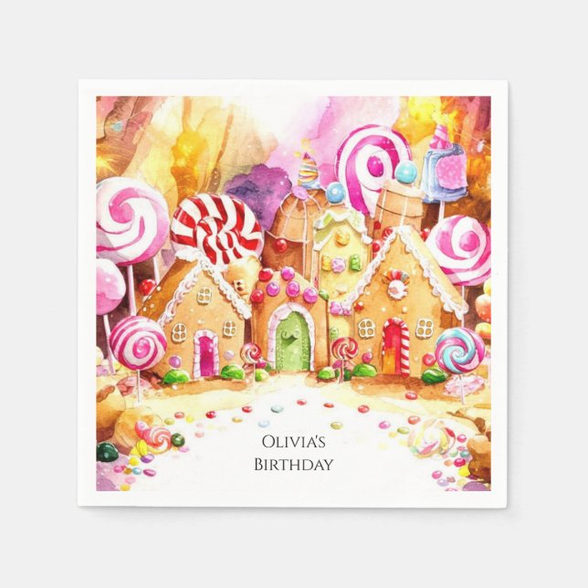 Guardanapo De Papel Aniversário do Kids Sprinkle Candyland (Frente)