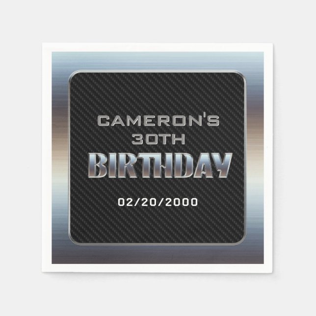 Guardanapo De Papel Aniversário do Menino dos Homens (Frente)