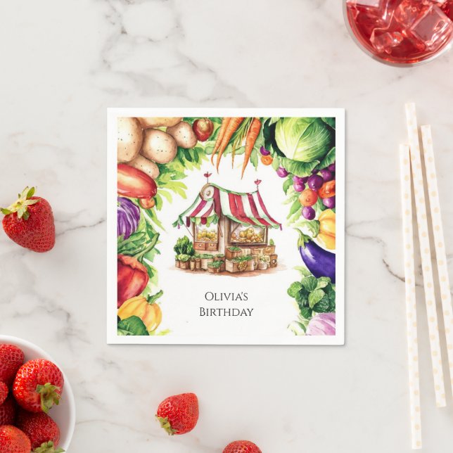 Guardanapo De Papel Aniversário do Mercado dos Agricultores Cultivados (Insitu)