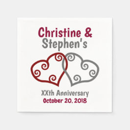 Guardanapo De Papel Aniversário do Milestone de Corações Aderidos