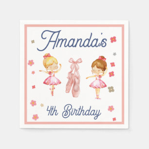 Guardanapo De Papel Aniversário do Padrão Rosa-Balé Ballerina