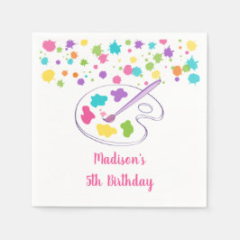 Guardanapo De Papel Aniversário do Partido Arte Arco-Íris Rosa