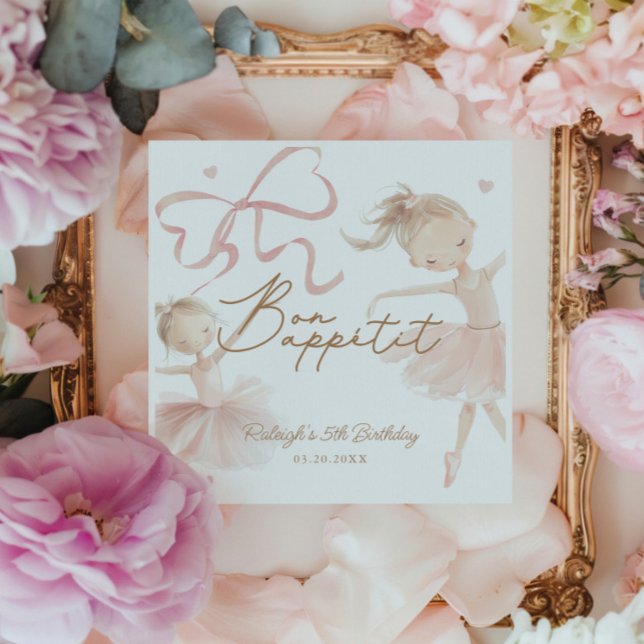 Guardanapo De Papel Aniversário do Pastel Ballerina, balé Cute Girls (Criador carregado)