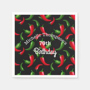 Guardanapo De Papel Aniversário do Pepper Vermelho e Verde