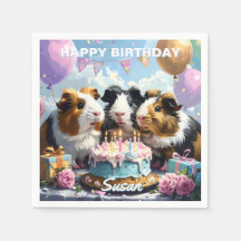 Guardanapo De Papel Aniversário do Porco da Guiné