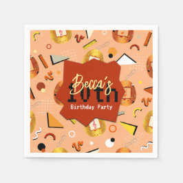 Guardanapo De Papel Aniversário do Retro Orange Tamagotchi