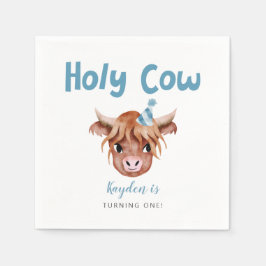 Guardanapo De Papel Aniversário do Santo Varão Highland Cow Boys