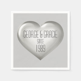 Guardanapo De Papel Aniversário do Silver Heart