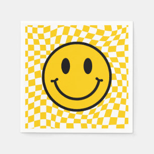 Guardanapo De Papel Aniversário do sorriso amarelo acastanhado
